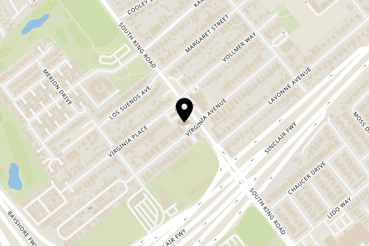 Map showing the location of Pizza Presidente on 475 S King Rd in San Jose